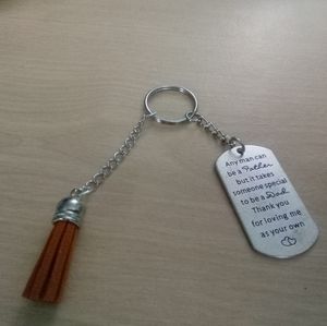 Inspirational Father Keychain with Brown Tassel